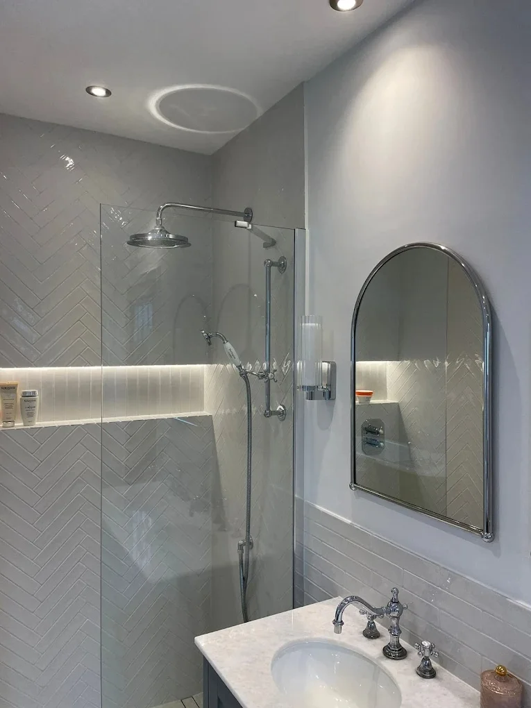 Modern style bathroom remodeling beverly hills with mirror installation